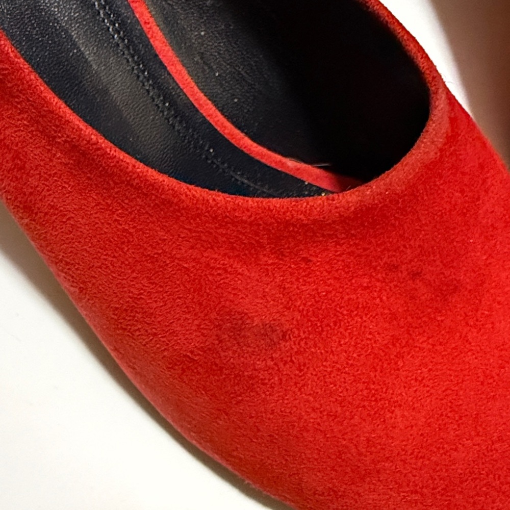 Celine Vibrant Red Suede Heels - Picture 6 of 6